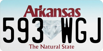 AR license plate 593WGJ