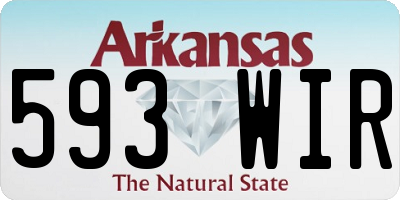 AR license plate 593WIR