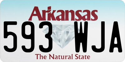 AR license plate 593WJA