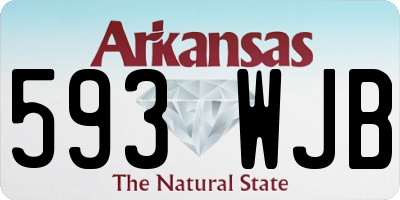 AR license plate 593WJB