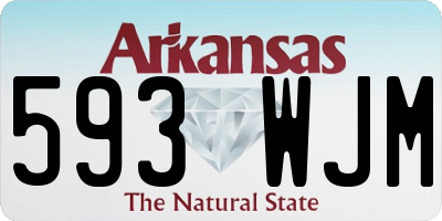 AR license plate 593WJM
