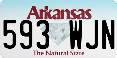 AR license plate 593WJN