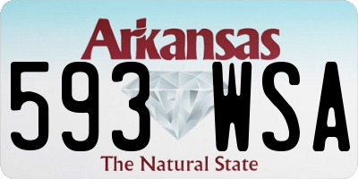AR license plate 593WSA