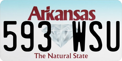 AR license plate 593WSU
