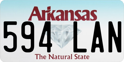 AR license plate 594LAN