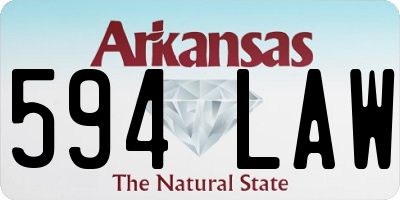 AR license plate 594LAW