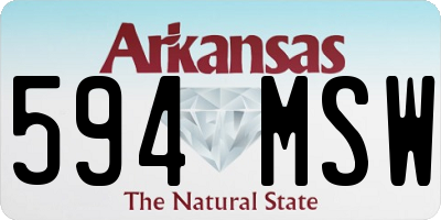 AR license plate 594MSW