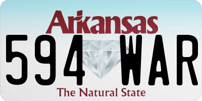 AR license plate 594WAR