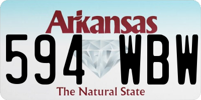 AR license plate 594WBW