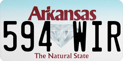 AR license plate 594WIR