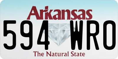 AR license plate 594WRO