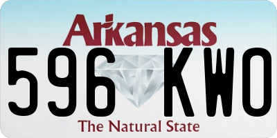 AR license plate 596KWO