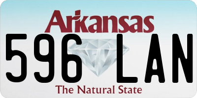AR license plate 596LAN