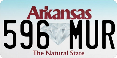 AR license plate 596MUR