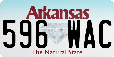 AR license plate 596WAC