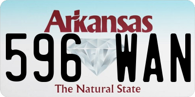 AR license plate 596WAN