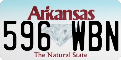 AR license plate 596WBN