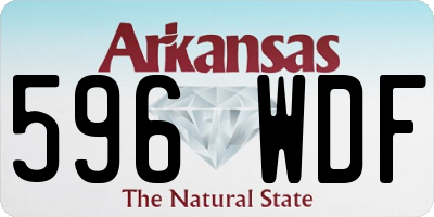 AR license plate 596WDF