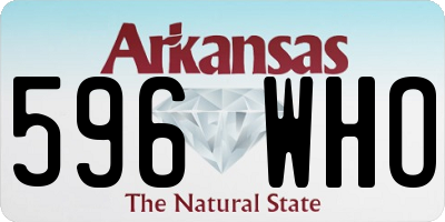 AR license plate 596WHO