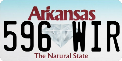 AR license plate 596WIR