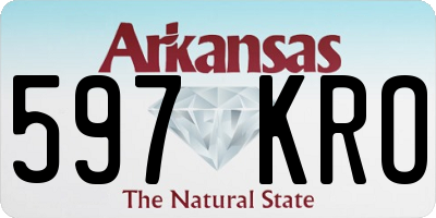 AR license plate 597KRO