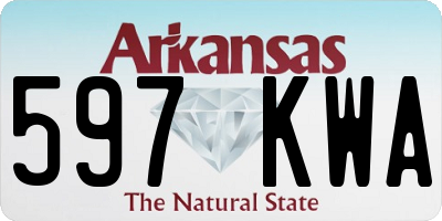 AR license plate 597KWA