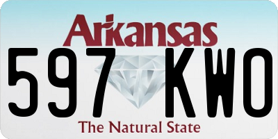 AR license plate 597KWO