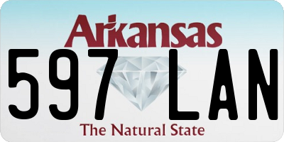 AR license plate 597LAN