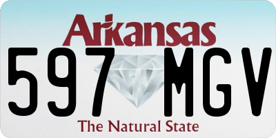 AR license plate 597MGV