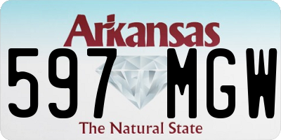 AR license plate 597MGW