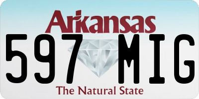 AR license plate 597MIG
