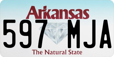 AR license plate 597MJA