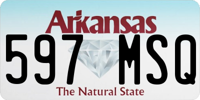 AR license plate 597MSQ