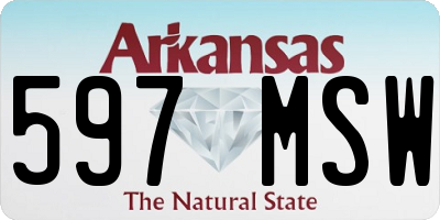 AR license plate 597MSW