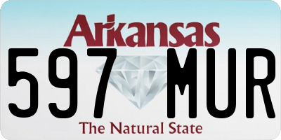 AR license plate 597MUR