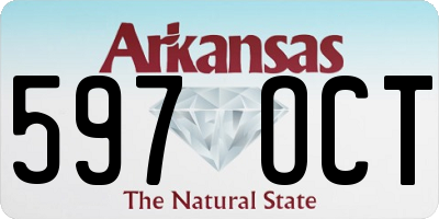 AR license plate 597OCT