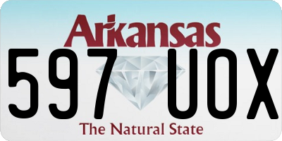 AR license plate 597UOX