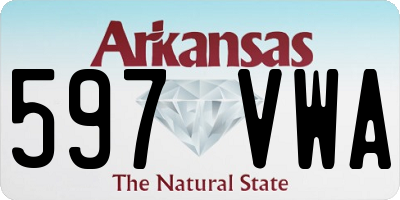 AR license plate 597VWA