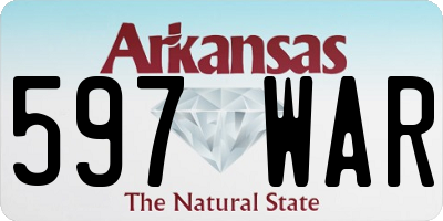 AR license plate 597WAR