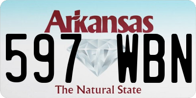 AR license plate 597WBN
