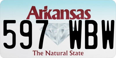 AR license plate 597WBW