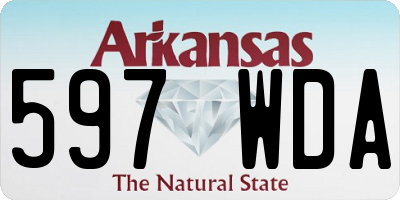 AR license plate 597WDA