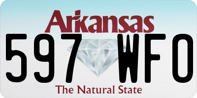 AR license plate 597WFO