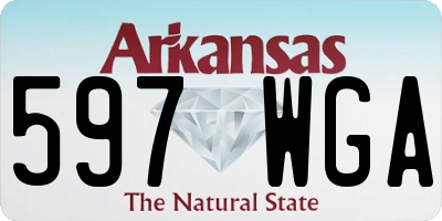 AR license plate 597WGA