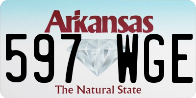 AR license plate 597WGE