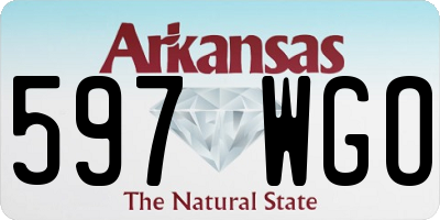AR license plate 597WGO