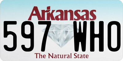 AR license plate 597WHO