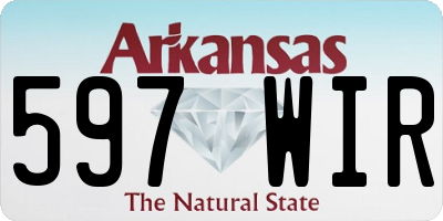 AR license plate 597WIR