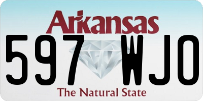 AR license plate 597WJO