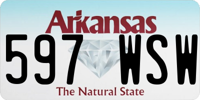 AR license plate 597WSW